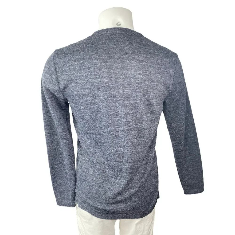 NEW Banana Republic Men's Gray Long Sleeve Casual Henley T Shirt Tee Top Size S